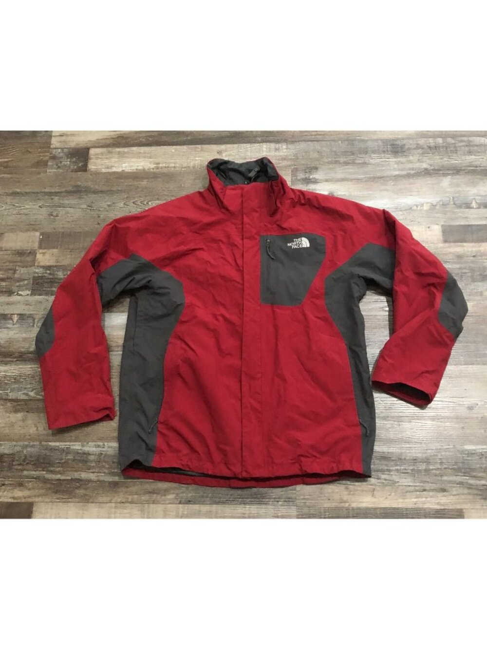 The North Face Mens Large Red & Gray Full Zip Various Guide Hyvent Jacket